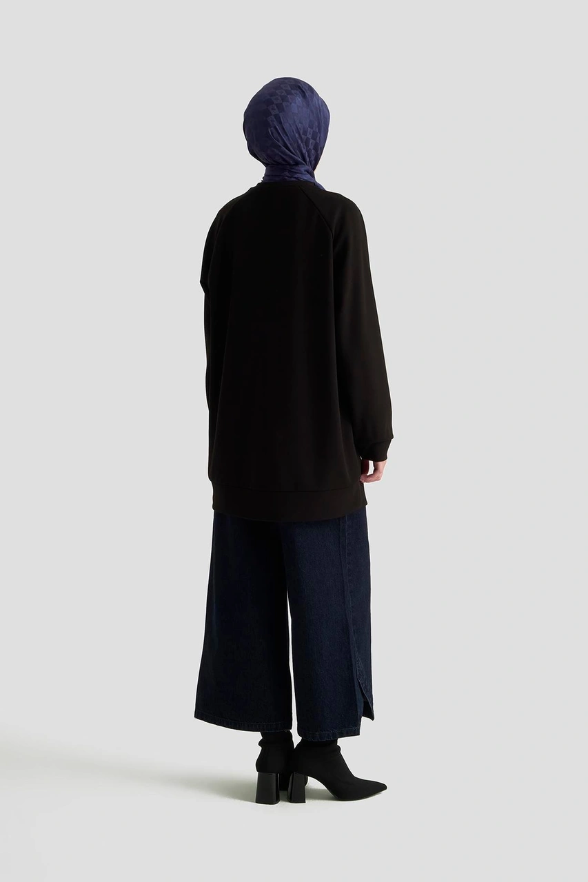 Armine Trend Önü Taş İşlemeli Tunik Siyah 25kt449