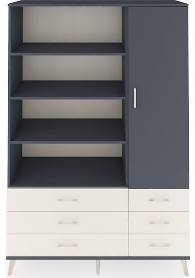 Hyperion Dolap 8 Raflı 6 Çekmeceli Tek Kapaklı 132x44x195 Antrasit-antrasit/aytaşı Antrasıt/aytası Hyperion Dolap 8 Raflı 6 Çekmeceli Tek Kapaklı 132x44x195 Antrasit-antrasit/aytaşı Antrasıt/aytası