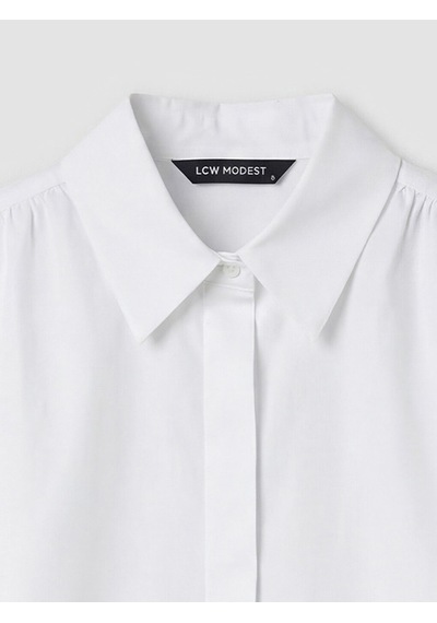 Lcw Modest Beyaz Regular Fit Kadın Gömlek