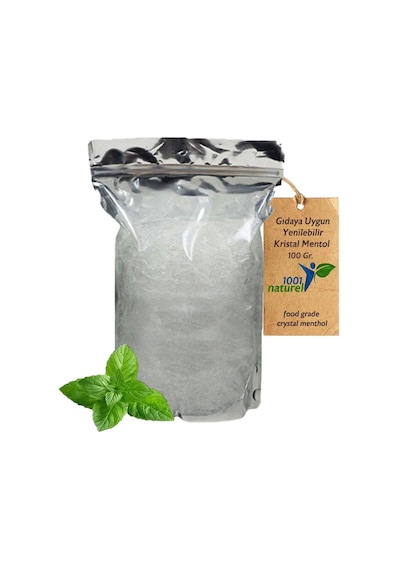 1001naturel Kristal Mentol Gıdaya Uygun Yenilebilir Granul Crystal Menthol 100 G