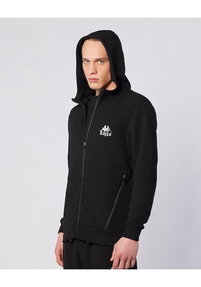 Kappa Fabio Full Zip Erkek Siyah Regular Fermuarlı Eşofman Üstü