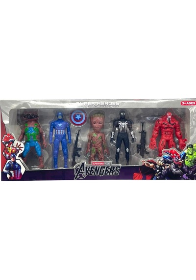 Avengers 8 Parça 5 Figürlü Set Oyuncak