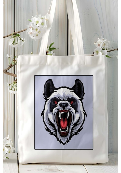 Art Hediye Panda Baskılı Omuz Çanta Kişiye Özel Model 7 Çok Renkli
