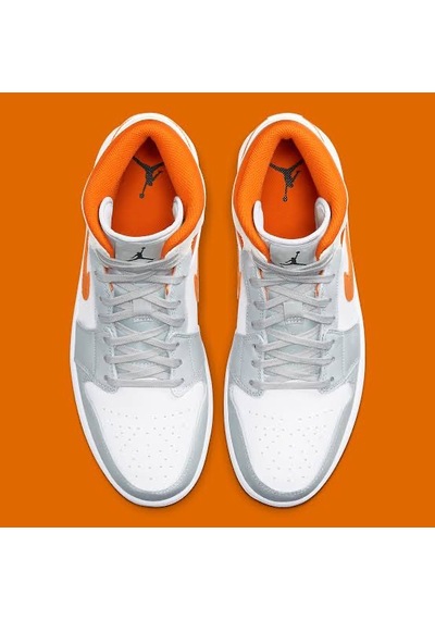 Nike Jordan 1 Mid Se Starfish Basketbol Ayakkabısı Beyaz - Turuncu