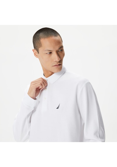 Nautica Erkek Beyaz Classic Fit Uzun Kollu Polo Düz K37351t Beyaz