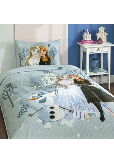 Taç Lisanslı Disney Frozen Hug Pamuk Tek Kişilik Pike Takımı 000000001000051390 Çok Renkli