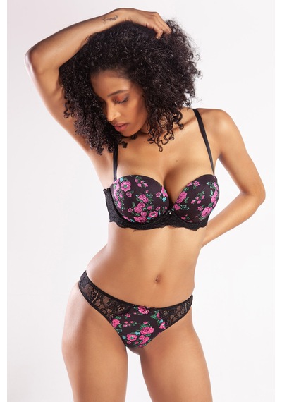Etiler Collection Golshan Gardenia Balconette Heavy Push Up Bra, Siyah Konforlu Ve Şık Sütyen Çok renkli