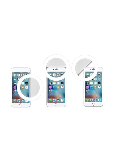 Şarjlı Led Selfie Işığı Led Light Halka Telefon Işığı 36 Led 3 Kademeli Beyaz