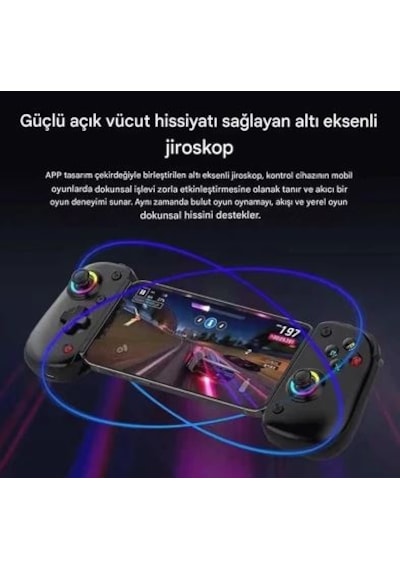 Bsp D8 Pro Rgb Telefon Tablet P3 P4 Android Apple Uyumlu iOS İçin Bluetooth 5.2 Joystick Gamepad Siyah