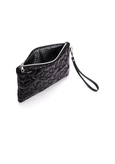 Adelina Bags 2'li Çanta Paketi Yıldız Desenli Portföy El Çantası Bilek Askılı Clutch Çanta Gold