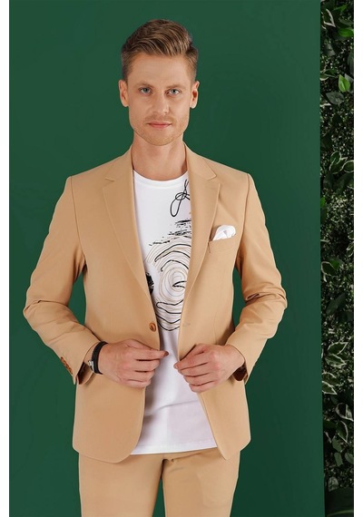 Efor C 645 Slim Fit Camel Spor Ceket CAMEL Efor C 645 Slim Fit Camel Spor Ceket CAMEL