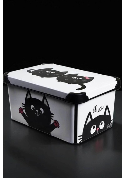 Style Box Meow Desenli 10 L Saklama Kutusu Çok Renkli