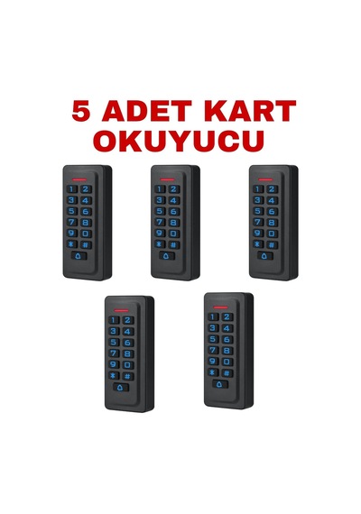 Sr-206 Em-w Ip68 Su Geçirmez Kartlı Ve Şifreli Geçiş Sistemi Proximity Rfıd Kart Okuyucu 125 Khz 5 Adet