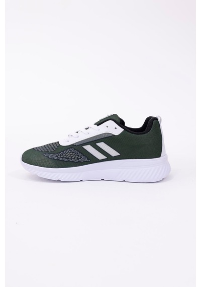 Dijital Baskılı Unisex Yeşil Sneaker - Beyaz Desenli Günlük Ayakkabı Yeşil-beyaz