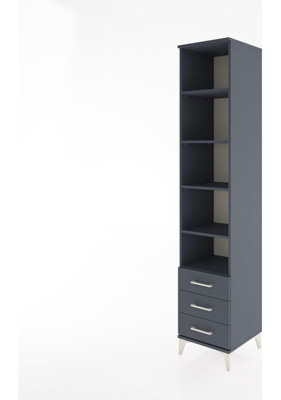 Hyperion Dolap 5 Raflı 3 Çekmeceli 44x44x221 Antrasit-antrasit Antrasit