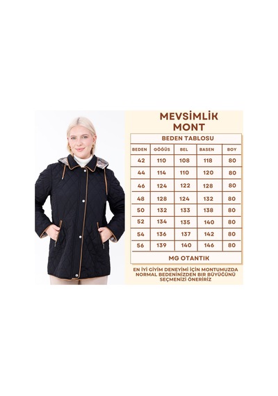 Mg Otantik Büyük Beden Pamuk Ekoseli Kapitone Kaban - Kapüşonlu Mevsimlik Mont Mg001 Siyah Mg Otantik Büyük Beden Pamuk Ekoseli Kapitone Kaban - Kapüşonlu Mevsimlik Mont Mg001 Siyah