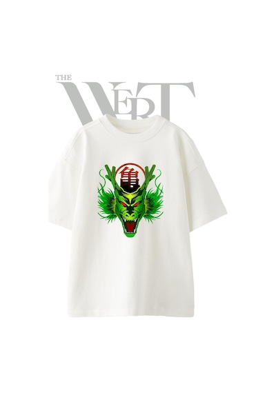 Thewert Shenron Dragon Tasarım Baskılı Ünisex Beyaz Oversize T-shirt
