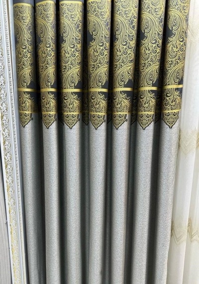 Nivemeshome Milas Gri-gold 671539 1/3 Sık Pileli Fon Perde Apm Gri-gold