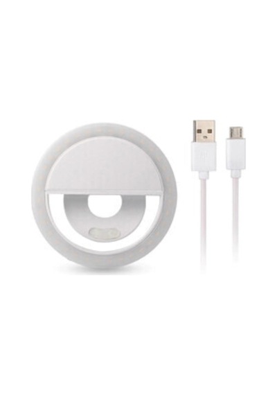 Youtuber Led Selfie Led Işıklı Telefon Tutucu Makyaj Işığı Ring Light Usb Girişli Beyaz