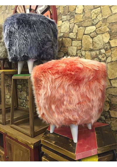 Onurdesign16 Peluş Puf Konforlu Beyaz-Sarı-Pembe-Mavi-Rangarenk Puflar