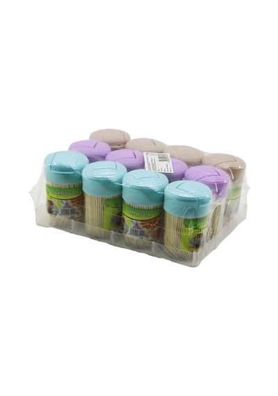İbico İ15-062 Tootthpick Kürdan Orta Tuzluk Model Renkli Plastik Kapak Şeffaf Mika Kristal Pls.şişe - 12'li Paket