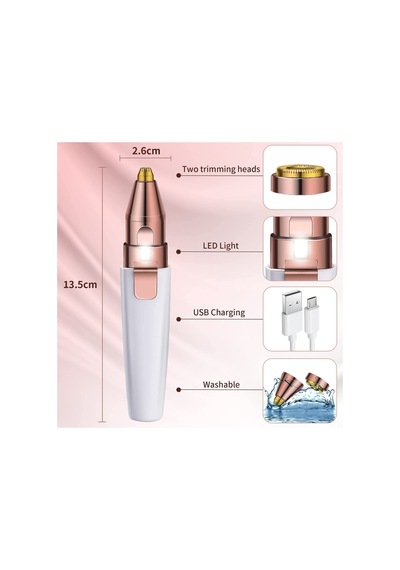 2in1 Epilasyon Aleti Usb Şarj Kaş Kıl Bıyık Yüz Tüy Alma Aleti 2 Si Bir Arada Kalem Boy