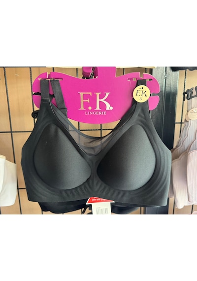 Fk Lingerie Art: 1250 Dikişsiz Lazer Kesim Tül Detaylı Pedli Ve Balensiz Konfor Sütyen Siyah Fk Lingerie Art: 1250 Dikişsiz Lazer Kesim Tül Detaylı Pedli Ve Balensiz Konfor Sütyen Siyah