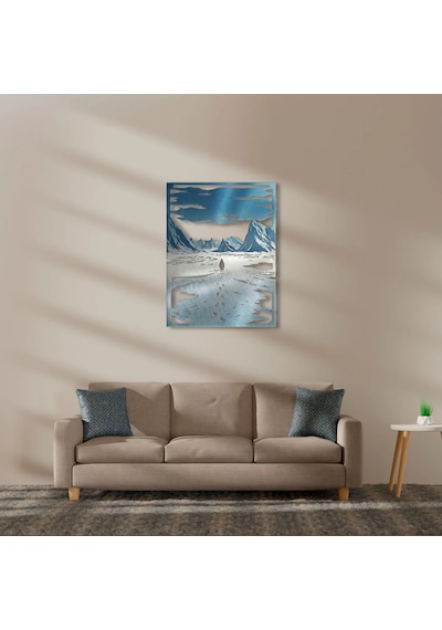 Sessiz Yolculuk Nihilist Penguen Ve Buzullar - Metal Tablo 68 X 90 Cm Çok Renkli