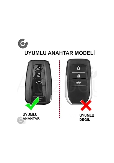 Toyota Corolla Rav4 Land Cruiser Camry Prado C-hr Deri Görünümlü Tpu Anahtar Kılıfı Mavi