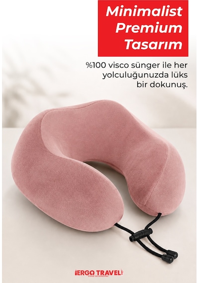 Viscofoam Comfy Ortopedik Seyahat Yastığı Visco Boyun Destekli Seyahat Yastığı - Somon | Ergo Travel