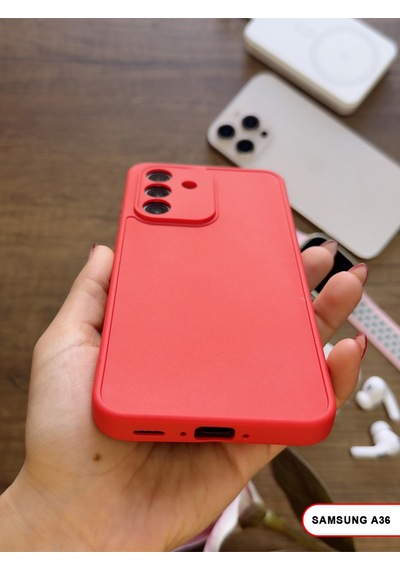 Samsung Galaxy A36 Uyumlu Kamera Korumalı Darbeye Dayanıklı Renk Atmayan Keep Silikon Kılıf Kırmızı