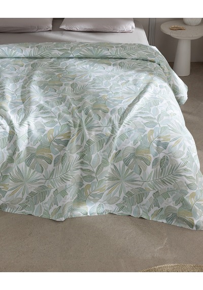 Madame Coco Vions King Size Pamuklu Ecocell Baskılı Pike - Haki 8684427307366 Çok Renkli