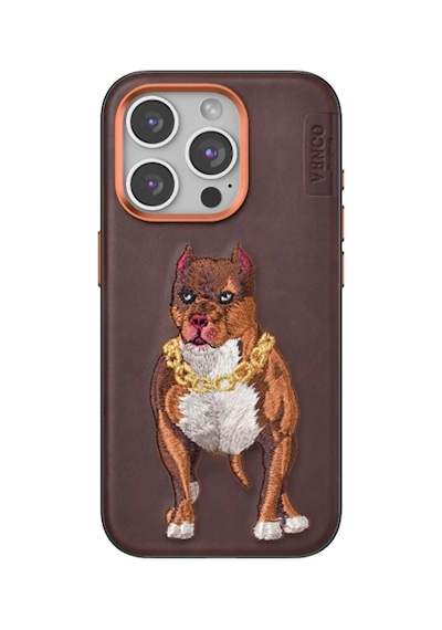 Venco - 691 - İphone 15 Pro Perma Desenli Kapak - Edntrend - - Kahverengi