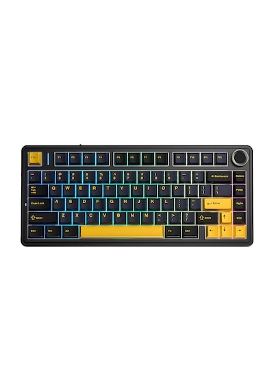 Aula F75 Mekanik Rgb Klavye Tkl Crescent Switch Tri Mode Kablosuz Makrolu Hot Swap Gaming Oyuncu Klavyesi Siyah
