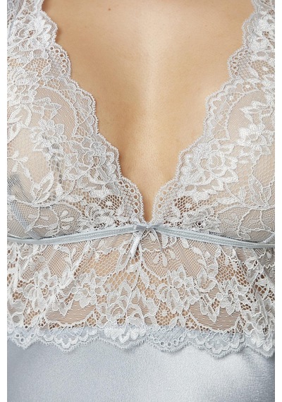 Pierre Cardin Saten Dantelli Gecelik 905 Mist Mist