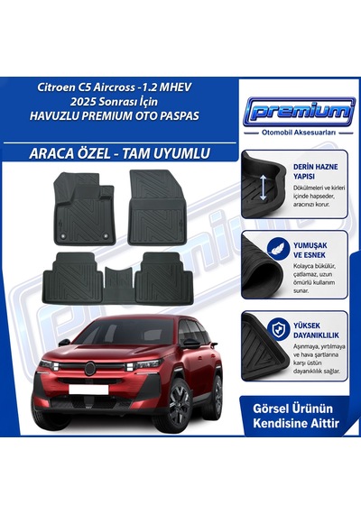 Citroen C5 Aircross 2 Paspas 1.2 Mhev Araca Özel 2025 Sonrası Derin Havuzlu Premium Oto Paspas