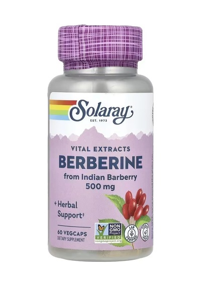Solaray, Vital Extracts, Berberine, 500 Mg, 60 Vegcaps