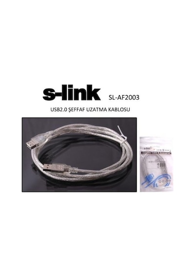S-Link Sl-Af2003 Usb 2.0 Şeffaf Uzatma