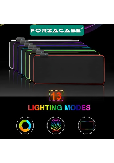 Siyah Zemin Rgb Ledli Gaming Mouse Pad - Fc486