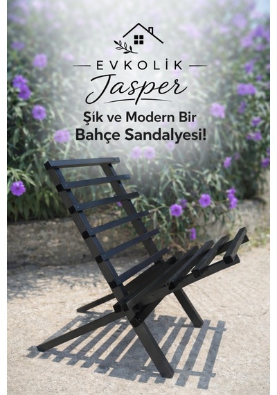 Jasper Beach Katlanabilir Portatif Metal Sandalye, Şezlong Plaj, Bahçe Ve Teras Kullanımına Uygun Siyah