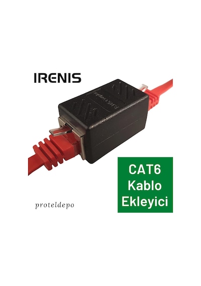 Irenis Cat6 Ethernet Kablo Ekleyici Birleştirici Uzatıcı