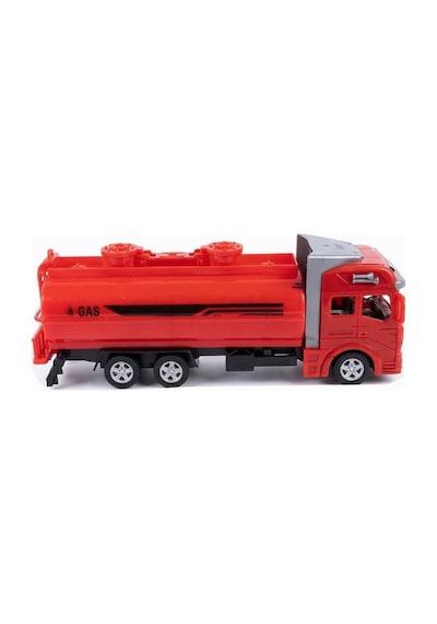 Çek Bırak 19cm İş Makinası Temalı Tanker Detaylı Tanker Kapakları Açılabilir Oyuncak Tır Kırmızı