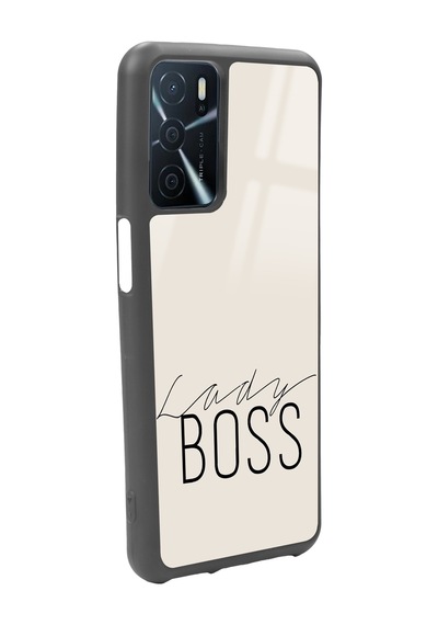Oppo A16 Lady Boss Tasarımlı Glossy Telefon Kılıfı Siyah