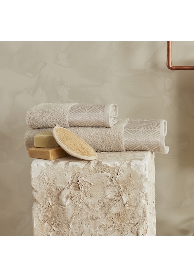 Karaca Home Luica 4 Parça Banyo/Baş Havlusu Hamam Seti Offwhite Bej Bej - Beyaz