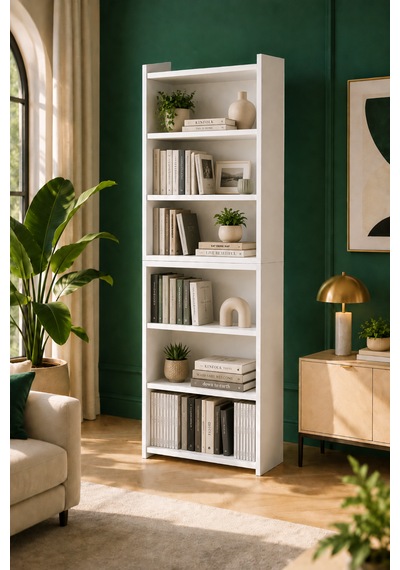 Nova 6 Raflı Beyaz Mdf Modüler Kitaplık Nova 6 Raflı Beyaz Mdf Modüler Kitaplık
