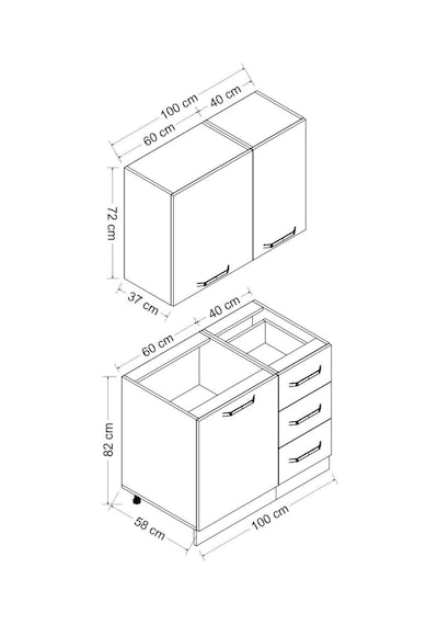 Minar 100 Cm Mutfak Dolabı Beyaz 100-b1