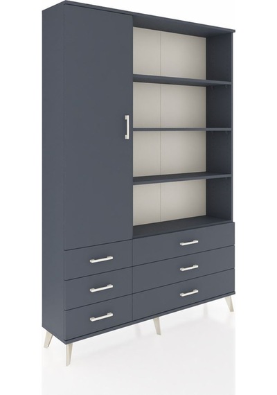 Arges Dolap 8 Raflı 6 Çekmeceli Tek Kapaklı 132x30x195 Antrasit-antrasit/antrasit Antrasıt/antrasıt Arges Dolap 8 Raflı 6 Çekmeceli Tek Kapaklı 132x30x195 Antrasit-antrasit/antrasit Antrasıt/antrasıt
