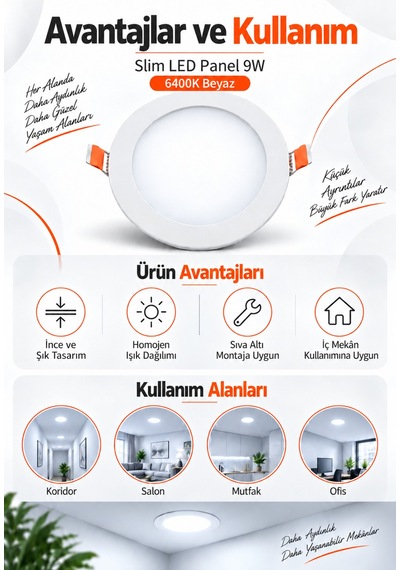 Onerous Beyaz Led Işık, 9w, 220v