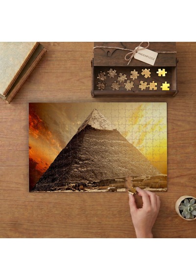 Gize Piramiti - Mısır Tasarımı 240 Parça Ahşap Puzzle Ahşap Kutuda Mpy60013