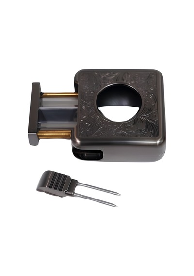 Parmida Gunmetal İşlemeli V-cut Puro Makası Kesici